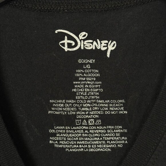 Disney Black Mickey Minnie Graphic T Shirt Juniors Large Casual Love Valentine - Picture 5 of 7